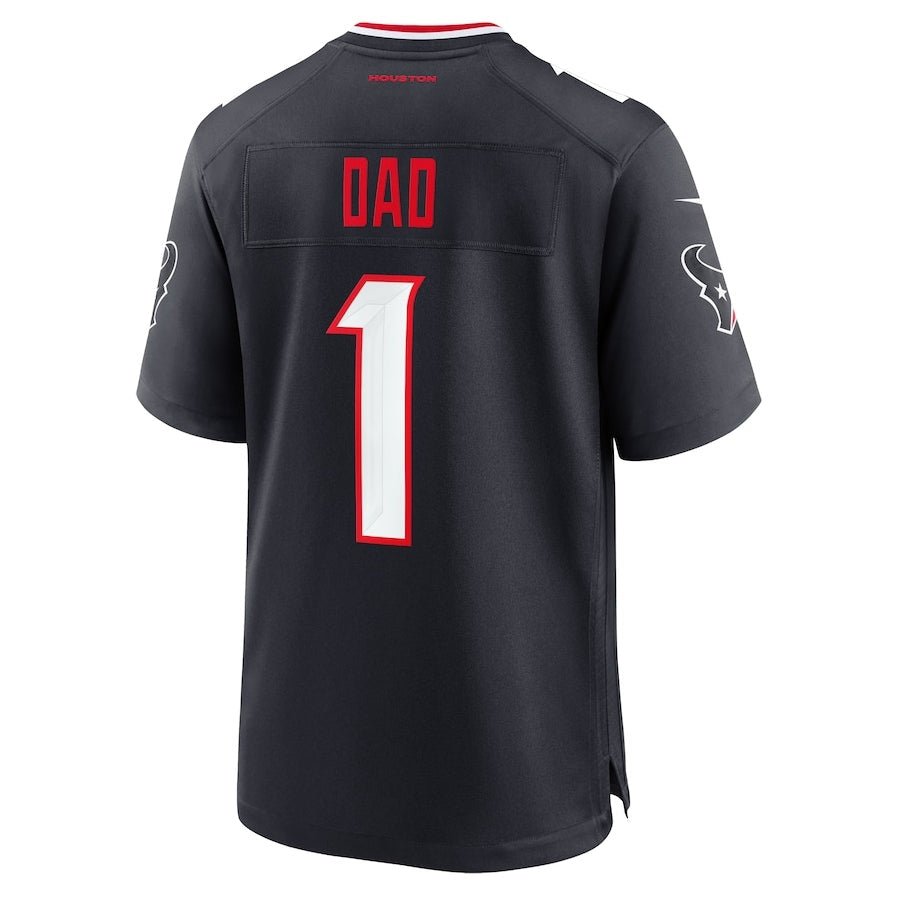H.Texans #1 Dad Game Jersey - Navy American Football Jersey