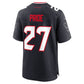 H.Texans #27 Troy Pride Team Game Jersey - Navy American Football Jerseys