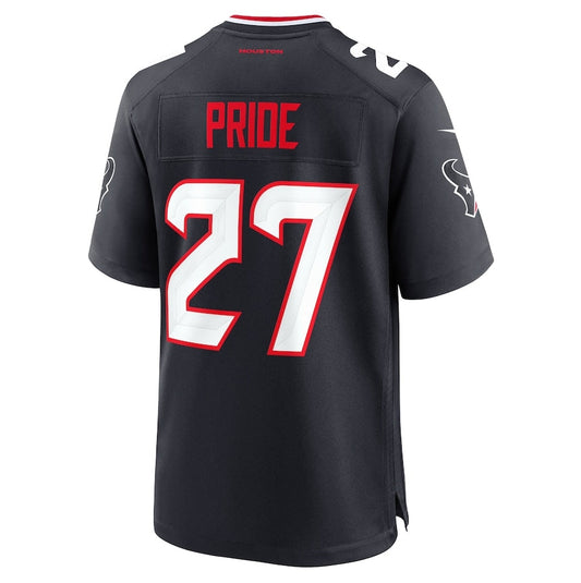H.Texans #27 Troy Pride Team Game Jersey - Navy American Football Jerseys