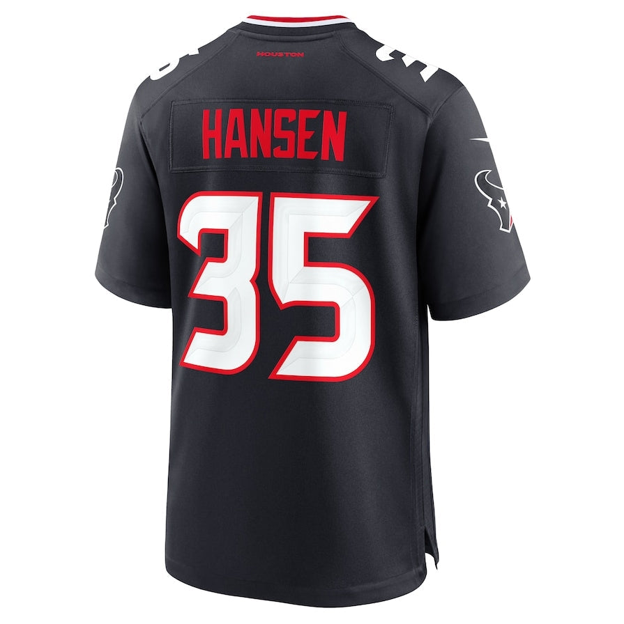 H.Texans #35 Jake Hansen Team Game Jersey - Navy American Football Jerseys