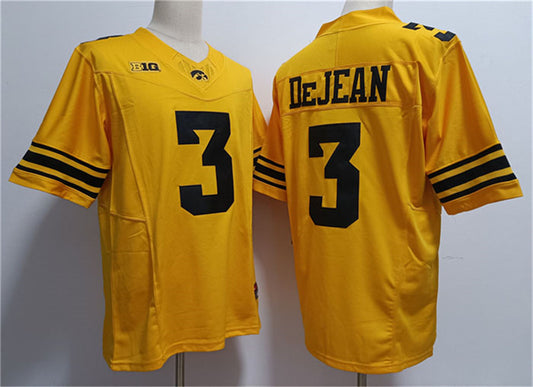 I.Hawkeyes #3 Cooper DeJean Yellow Stitched Jersey College Jerseys