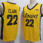 I.Hawkeyes #22 Caitlin Clark Yellow Stitched Jersey American College Jerseys