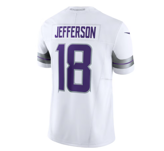MN.Vikings #18 Justin Jefferson Alternate Vapor F.U.S.E. Limited Jersey - White American Football Jerseys