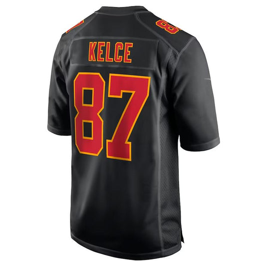 KC.Chiefs #87 Travis Kelce Black Super Bowl LVIII Carbon Fashion Game Player Jersey Football Jerseys