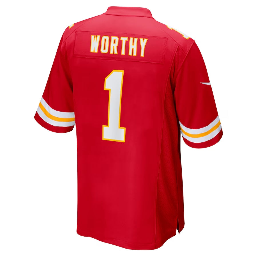 KC.Chiefs #1 Xavier Worthy 2024 Draft First Round Pick Player Game Jersey - Red American Football Jerseys