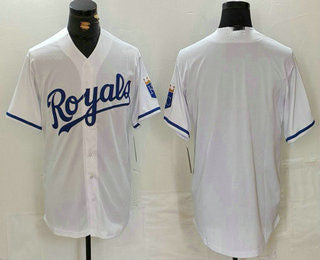 Kansas City Royals Blank White Cool Base Stitched Baseball Jersey