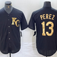 Kansas City Royals #13 Salvador Perez Black Gold Cool Base Stitched Baseball Jerseys