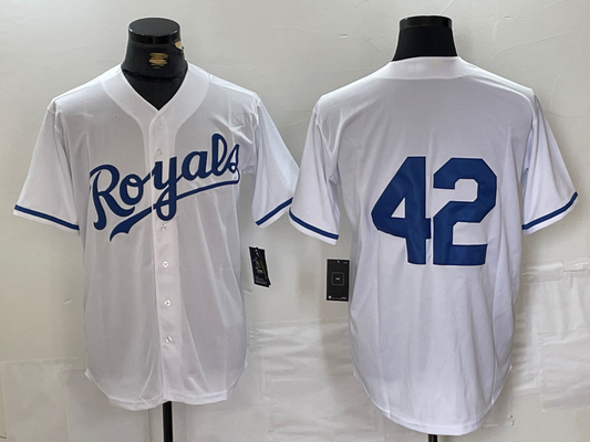 Kansas City Royals #42 Jackie Robinson White Cool Base Stitched Baseball Jersey
