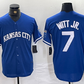Kansas City Royals #7 Bobby Witt Jr Blue Cool Base Stitched Baseball Jersey