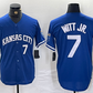 Kansas City Royals #7 Bobby Witt Jr Number Blue Cool Base Stitched Baseball Jersey