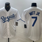 Kansas City Royals #7 Bobby Witt Jr Number White Cool Base Stitched Baseball Jersey
