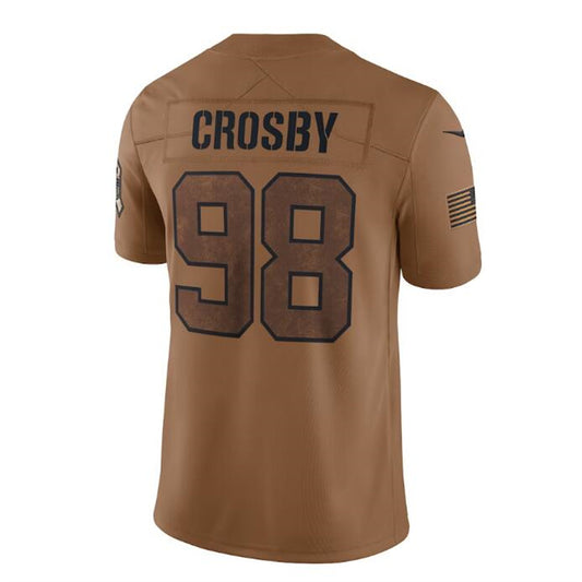 LV.Raiders #98 Maxx Crosby Brown 2023 Salute To Service Limited Jersey Stitched American Football Jerseys