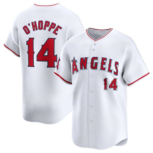 Los Angeles Angels #14 Logan O'Hoppe White Home Limited Stitched Baseball Jersey