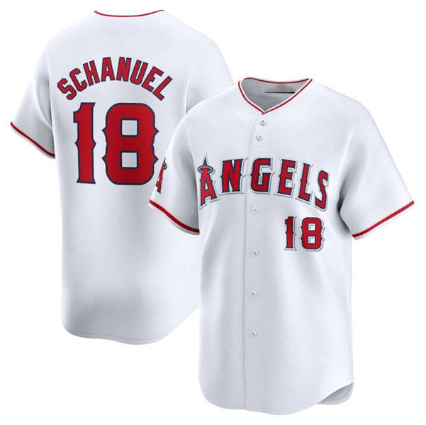 Los Angeles Angels #18 Nolan Schanuel White Home Limited Baseball Stitched Jersey