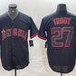Los Angeles Angels #27 Mike Trout Lights Out Black Fashion Cool base Baseball Jerseys