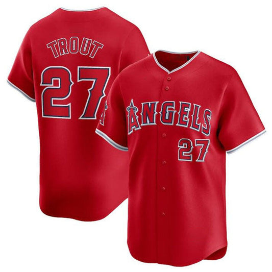Los Angeles Angels #27 Mike Trout Red Alternate Limited Baseball Stitched Jersey