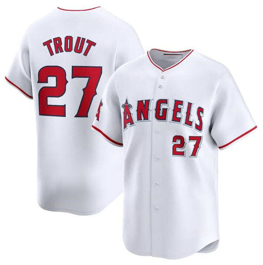 Los Angeles Angels #27 Mike Trout White Home Limited Baseball Stitched Jersey