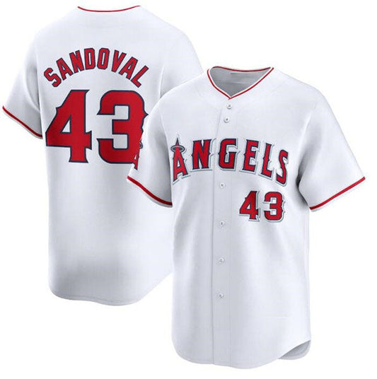 Los Angeles Angels #43 Patrick Sandoval White Home Limited Baseball Stitched Jersey
