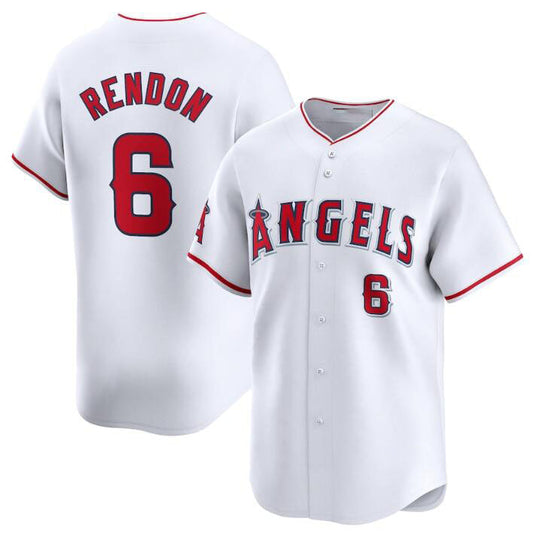 Los Angeles Angels #6 Anthony Rendon White Home Limited Stitched Baseball Jersey