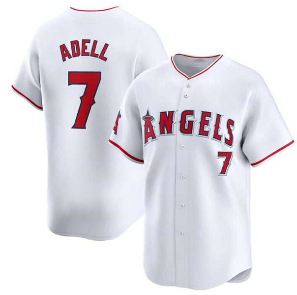 Los Angeles Angels #7 Jo Adell White Home Limited Baseball Stitched Jersey