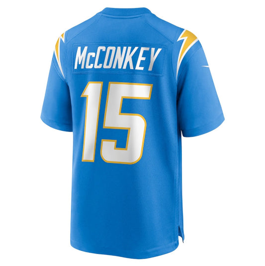 LA.Chargers #15 Ladd McConkey 2024 Draft Player Game Jersey - Powder Blue American Football Jerseys