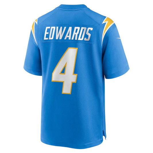LA.Chargers #4 Gus Edwards Game Jersey - Powder Blue American Football Jerseys