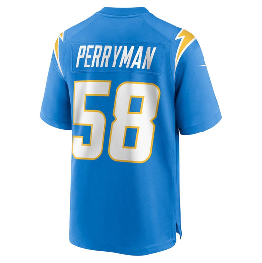 LA.Chargers #58 Denzel Perryman Game Jersey - Powder Blue American Football Jerseys