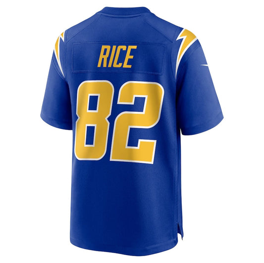 LA.Chargers #82 Brenden Rice 2024 Draft 2nd Alternate Game Player Jersey - Royal American Football Jerseys