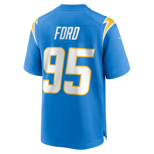 LA.Chargers #95 Poona Ford Game Jersey - Powder Blue American Football Jerseys