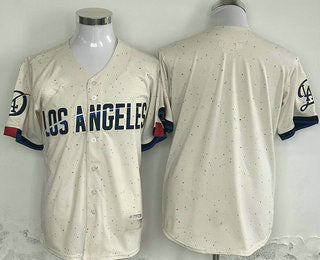 Los Angeles Dodgers Blank Cream 2024 City Connect Limited Stitched Baseball Jersey