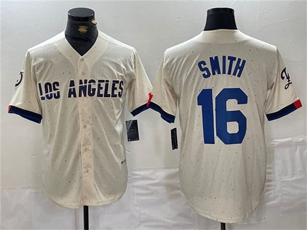 Los Angeles Dodgers #16 Will Smith Cream Stitched Baseball Jersey