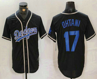 Los Angeles Dodgers #17 Shohei Ohtani Black Cool Base With Patch Stitched Baseball Jersey