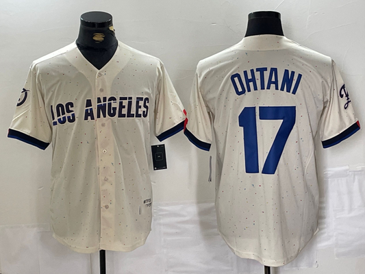 Los Angeles Dodgers #17 Shohei Ohtani Cream 2024 City Connect Limited Stitched Baseball Jerseys