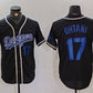 Los Angeles Dodgers #17 Shohei Ohtani Number Black Cool Base With Patch Stitched Baseball Jerseys