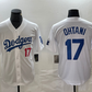 Los Angeles Dodgers #17 Shohei Ohtani Number White Stitched Cool Base Baseball Jersey