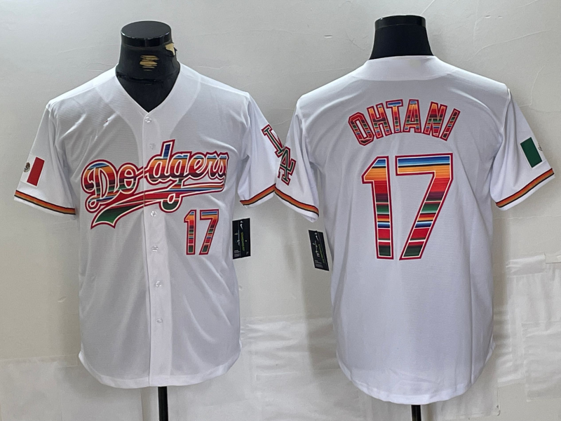 Los Angeles Dodgers #17 Shohei Ohtani White Mexico Cool Base Stitched Baseball Jersey