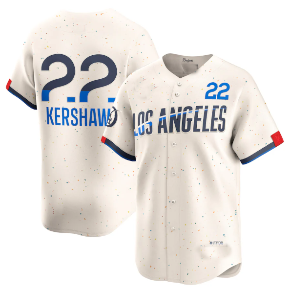 Los Angeles Dodgers #22 Clayton Kershaw Cream 2024 City Connect Limited Player Baseball Jerseys