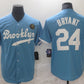 Los Angeles Dodgers #24 Kobe Bryant Light Blue Throwback With KB Patch Cool Base Stitched Baseball Jersey