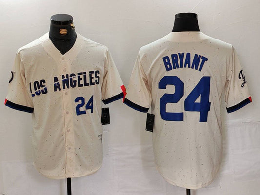 Los Angeles Dodgers #24 Kobe Bryant Number Cream 2024 City Connect Limited Stitched Baseball Jerseys
