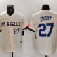 Los Angeles Dodgers #27 Mike Trout Number Cream 2024 City Connect Limited Stitched Baseball Jersey
