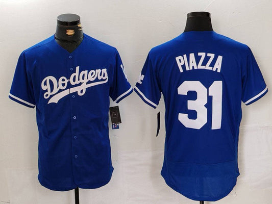 Los Angeles Dodgers #31 Mike Piazza Blue Flex Base Stitched Baseball Jersey