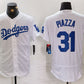 Los Angeles Dodgers #31 Mike Piazza White Flex Base Stitched Baseball Jersey