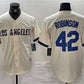 Los Angeles Dodgers #42 Jackie Robinson Cream Stitched Baseball Jersey