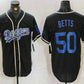 Los Angeles Dodgers #50 Mookie Betts Black Cool Base With Patch Stitched Baseball Jersey