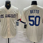 Los Angeles Dodgers #50 Mookie Betts Cream Stitched Baseball Jersey