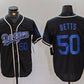 Los Angeles Dodgers #50 Mookie Betts Number Black Cool Base With Patch Stitched Baseball Jerseys