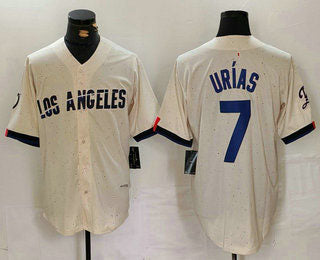 Los Angeles Dodgers #7 Julio Urias Cream 2024 City Connect Limited Stitched Baseball Jerseys