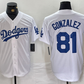 Los Angeles Dodgers #81 Victor Gonzalez White Cool Base Stitched Baseball Jersey