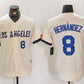 Los Angeles Dodgers #8 Kike Hernandez Number Cream 2024 City Connect Limited Stitched Baseball Jersey