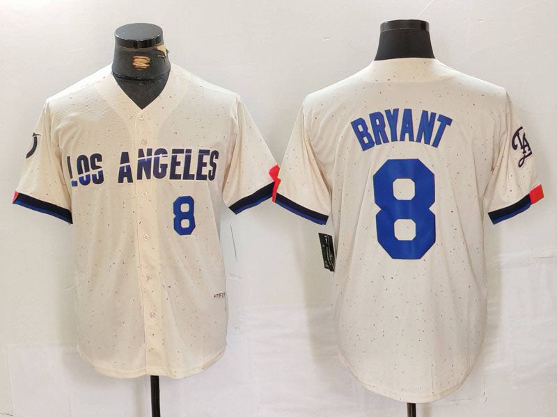 Los Angeles Dodgers #8 Kobe Bryant Number Cream 2024 City Connect Limited Stitched Baseball Jersey